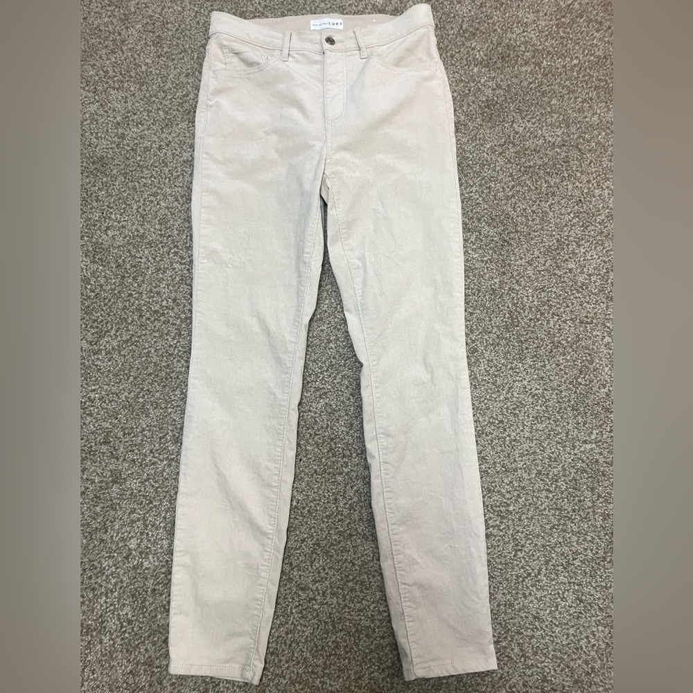 Stylish Loft Cream/Beige Corduroy Pants